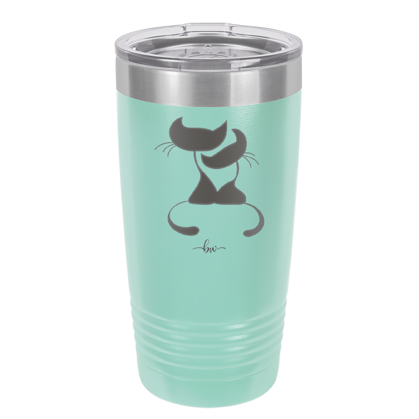 Cat Couple Cuddles - Laser Engraved Stainless Steel Drinkware - 1731 -