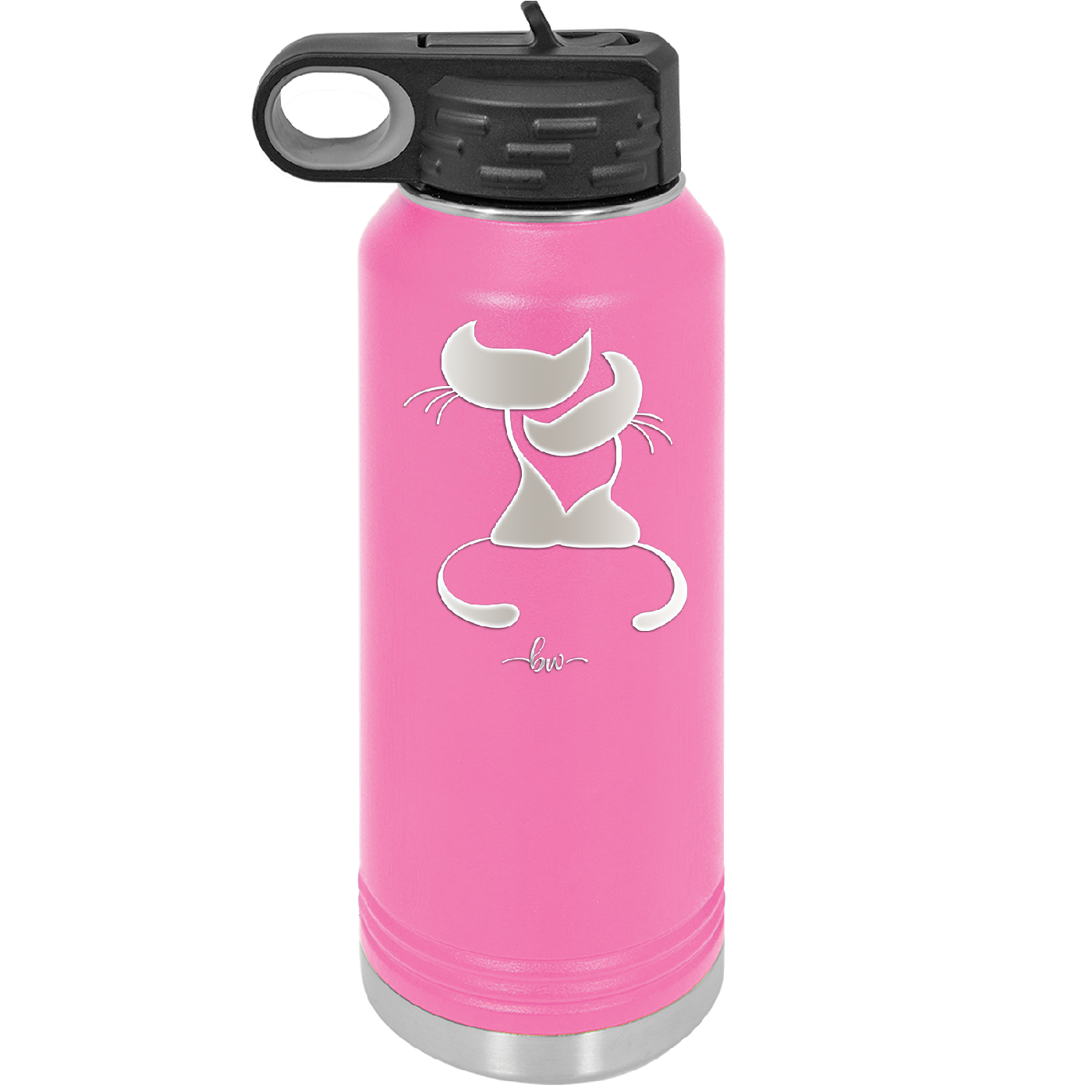 Cat Couple Cuddles - Laser Engraved Stainless Steel Drinkware - 1731 -