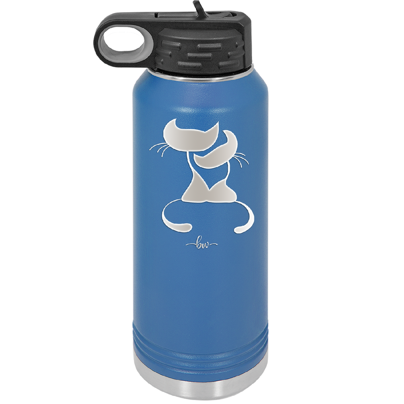 Cat Couple Cuddles - Laser Engraved Stainless Steel Drinkware - 1731 -