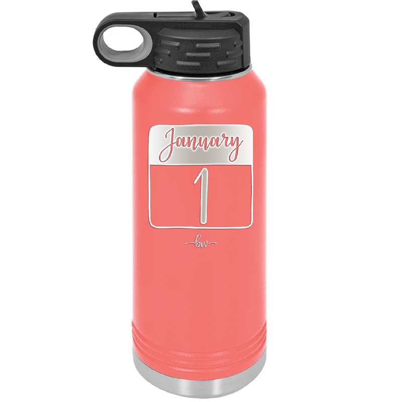 January 1st Calendar - Laser Engraved Stainless Steel Drinkware - 1735 -