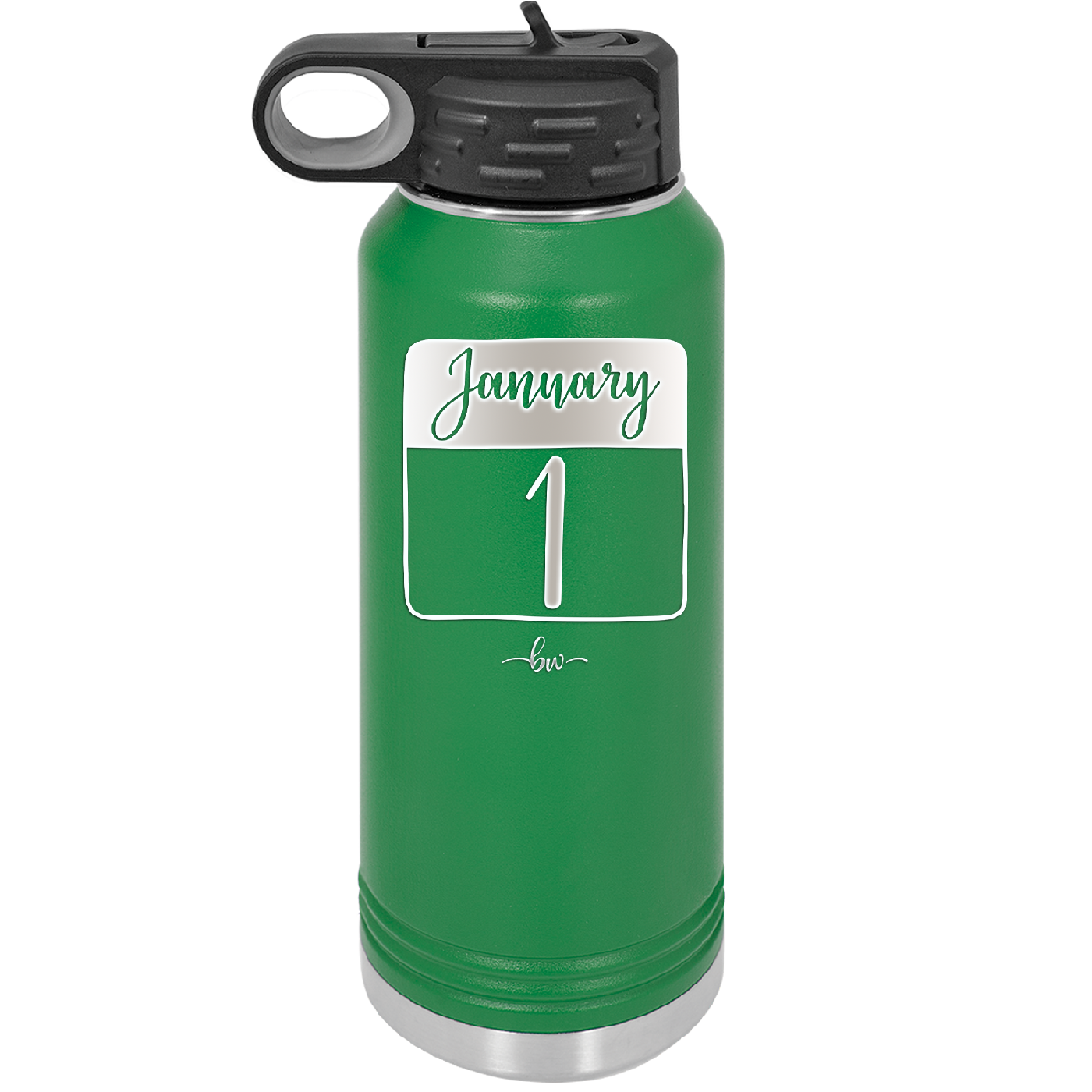 January 1st Calendar - Laser Engraved Stainless Steel Drinkware - 1735 -