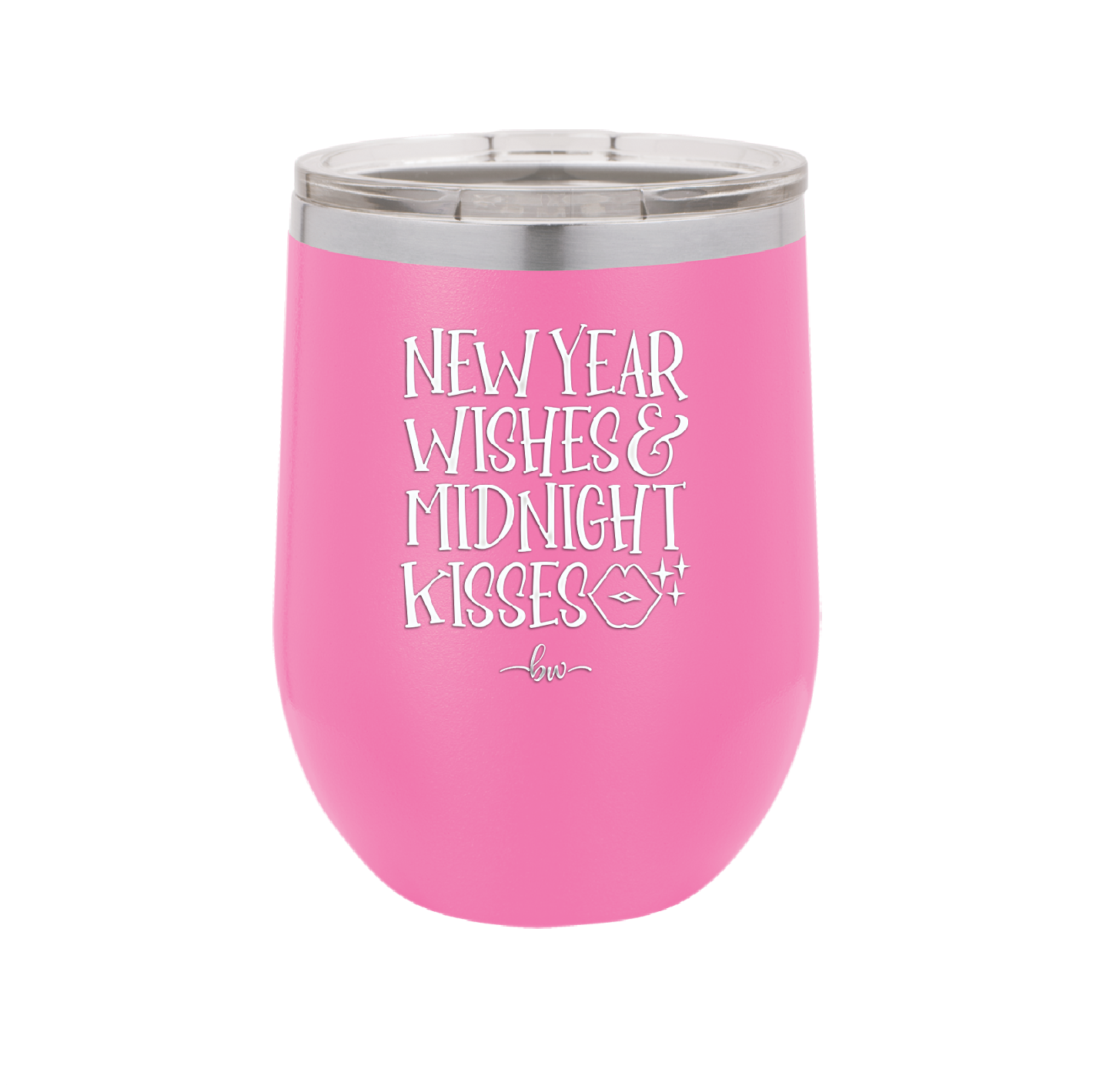 New Year Wishes Midnight Kisses - Laser Engraved Stainless Steel Drinkware - 1736 -