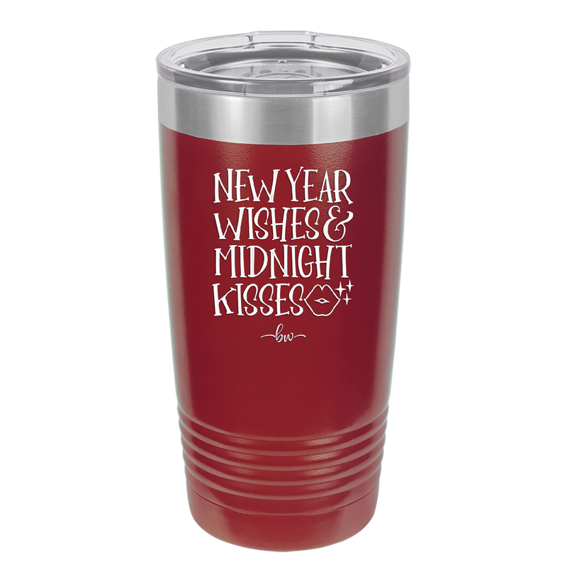 New Year Wishes Midnight Kisses - Laser Engraved Stainless Steel Drinkware - 1736 -