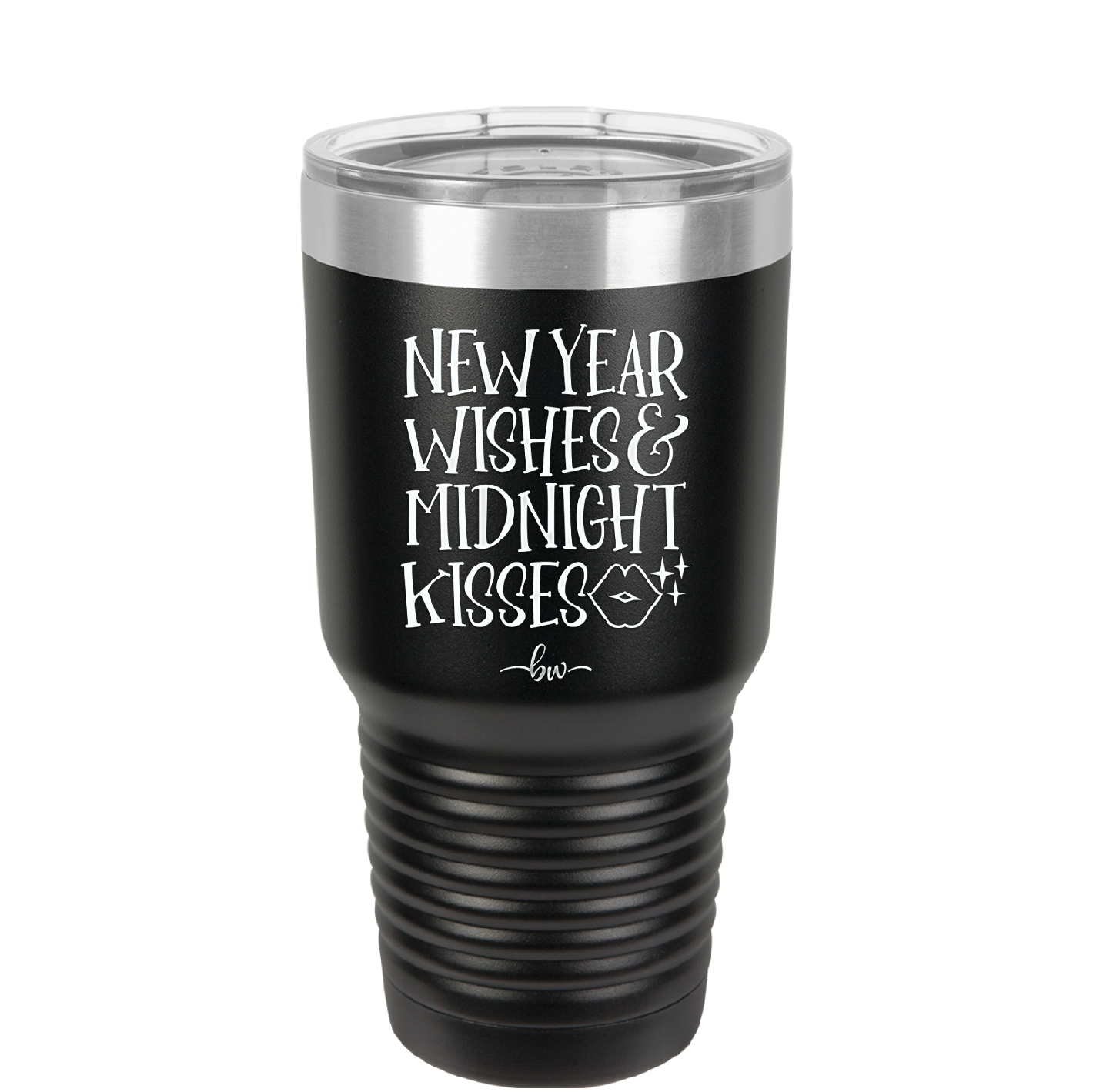 New Year Wishes Midnight Kisses - Laser Engraved Stainless Steel Drinkware - 1736 -