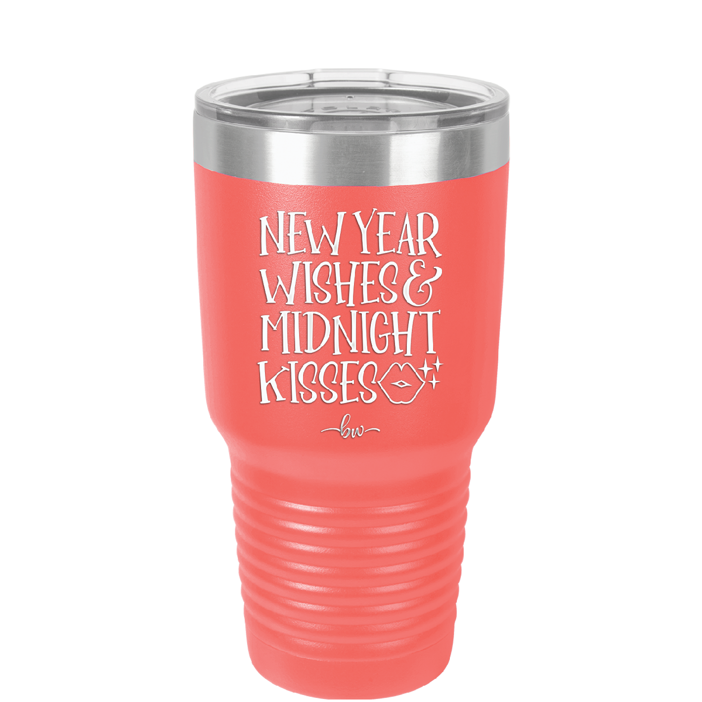 New Year Wishes Midnight Kisses - Laser Engraved Stainless Steel Drinkware - 1736 -