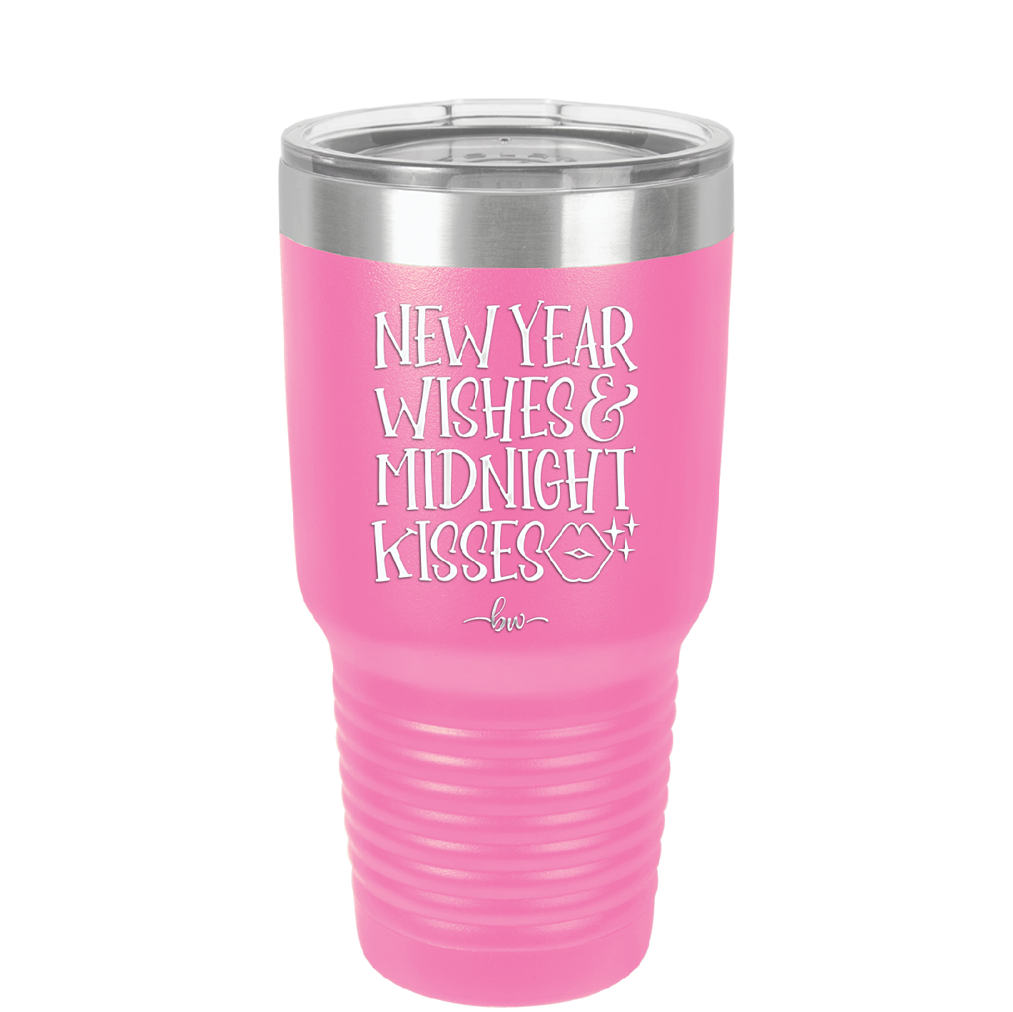 New Year Wishes Midnight Kisses - Laser Engraved Stainless Steel Drinkware - 1736 -
