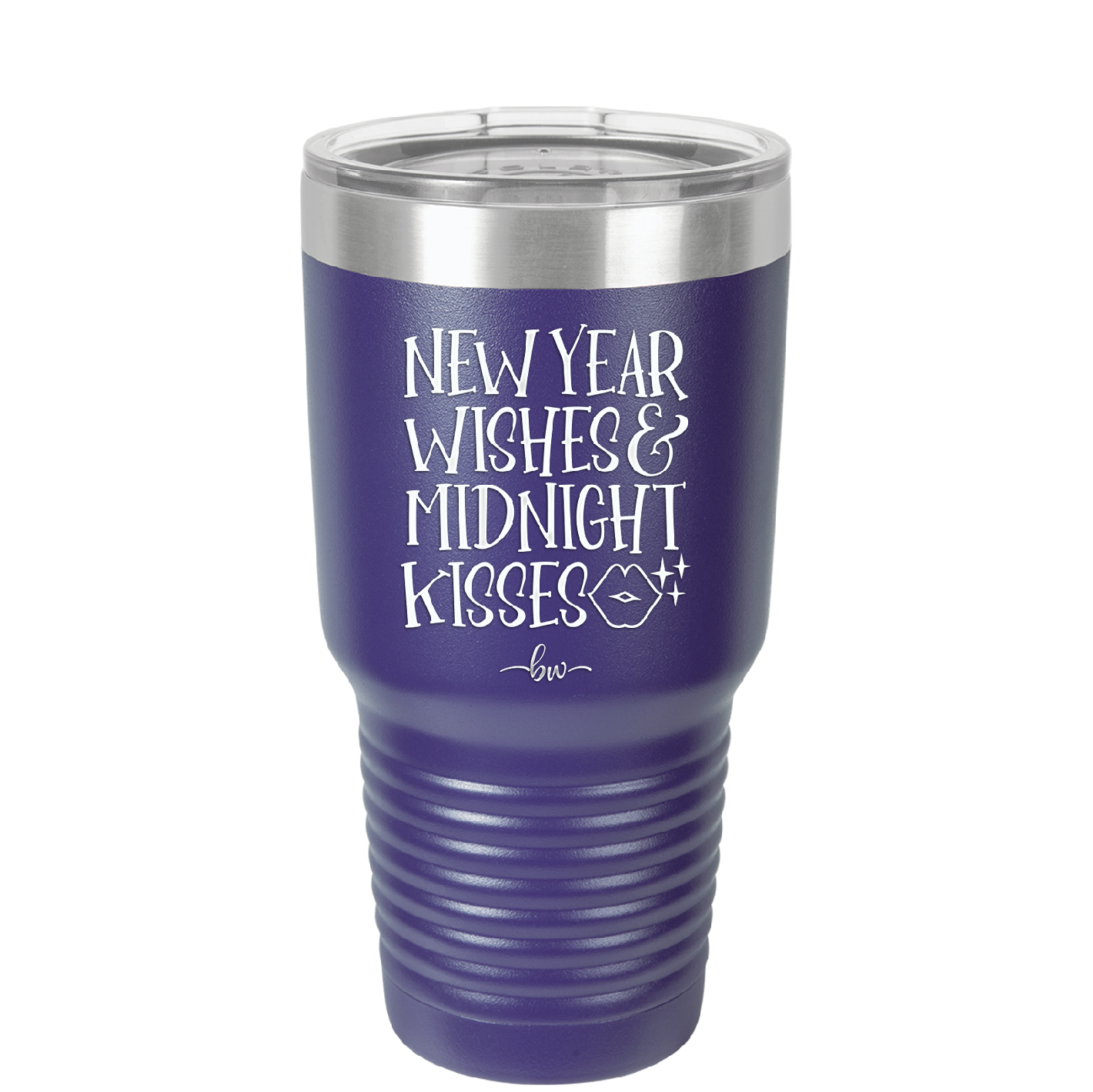 New Year Wishes Midnight Kisses - Laser Engraved Stainless Steel Drinkware - 1736 -