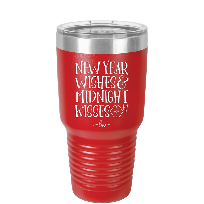 New Year Wishes Midnight Kisses - Laser Engraved Stainless Steel Drinkware - 1736 -