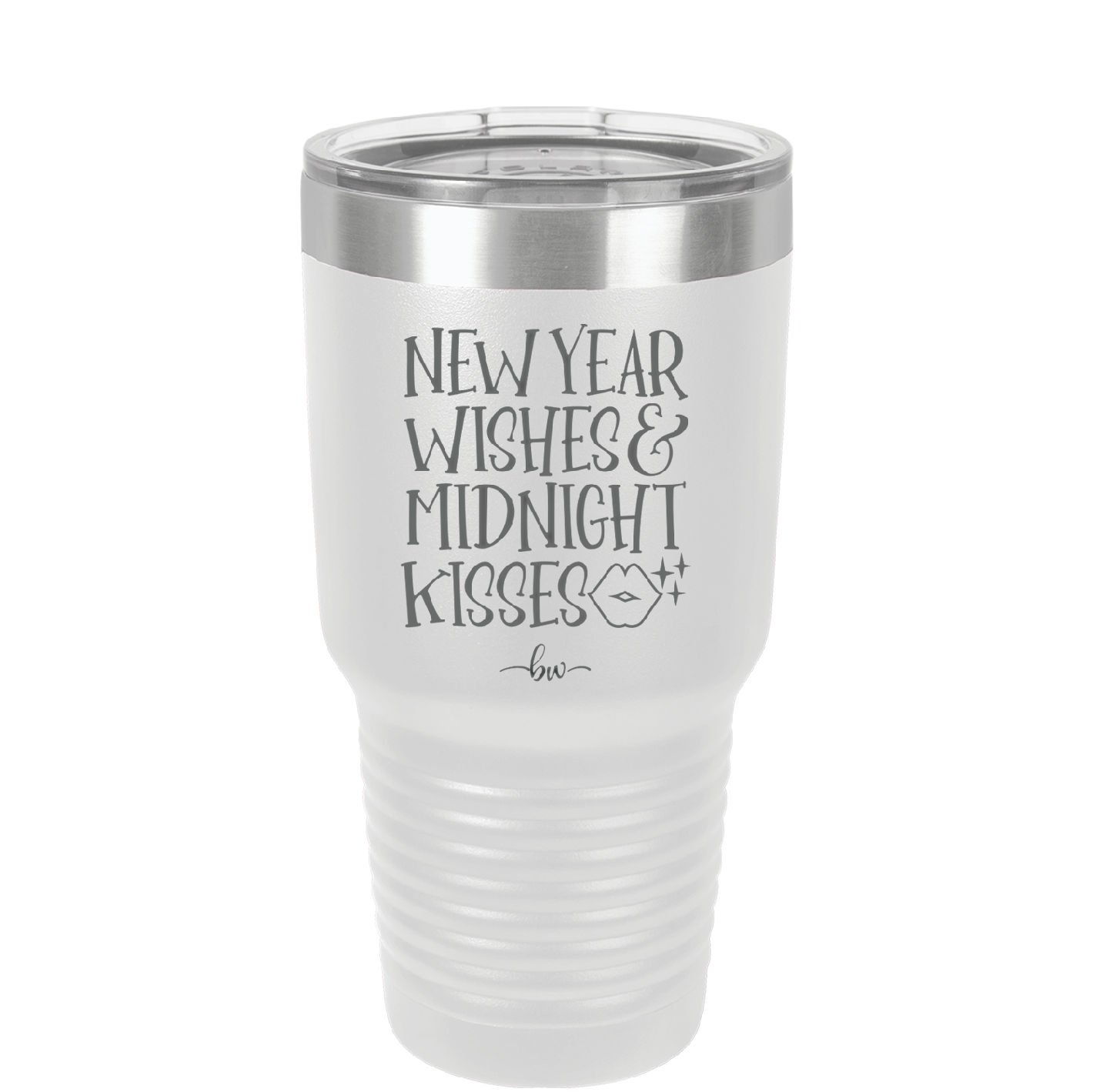 New Year Wishes Midnight Kisses - Laser Engraved Stainless Steel Drinkware - 1736 -