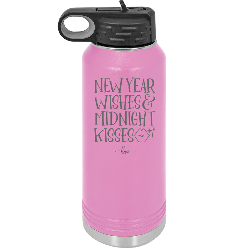 New Year Wishes Midnight Kisses - Laser Engraved Stainless Steel Drinkware - 1736 -