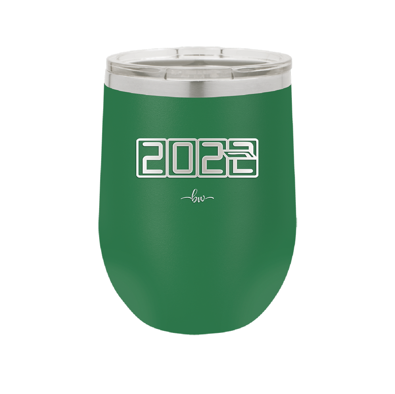 12 oz wine cup 2023 countdown- green