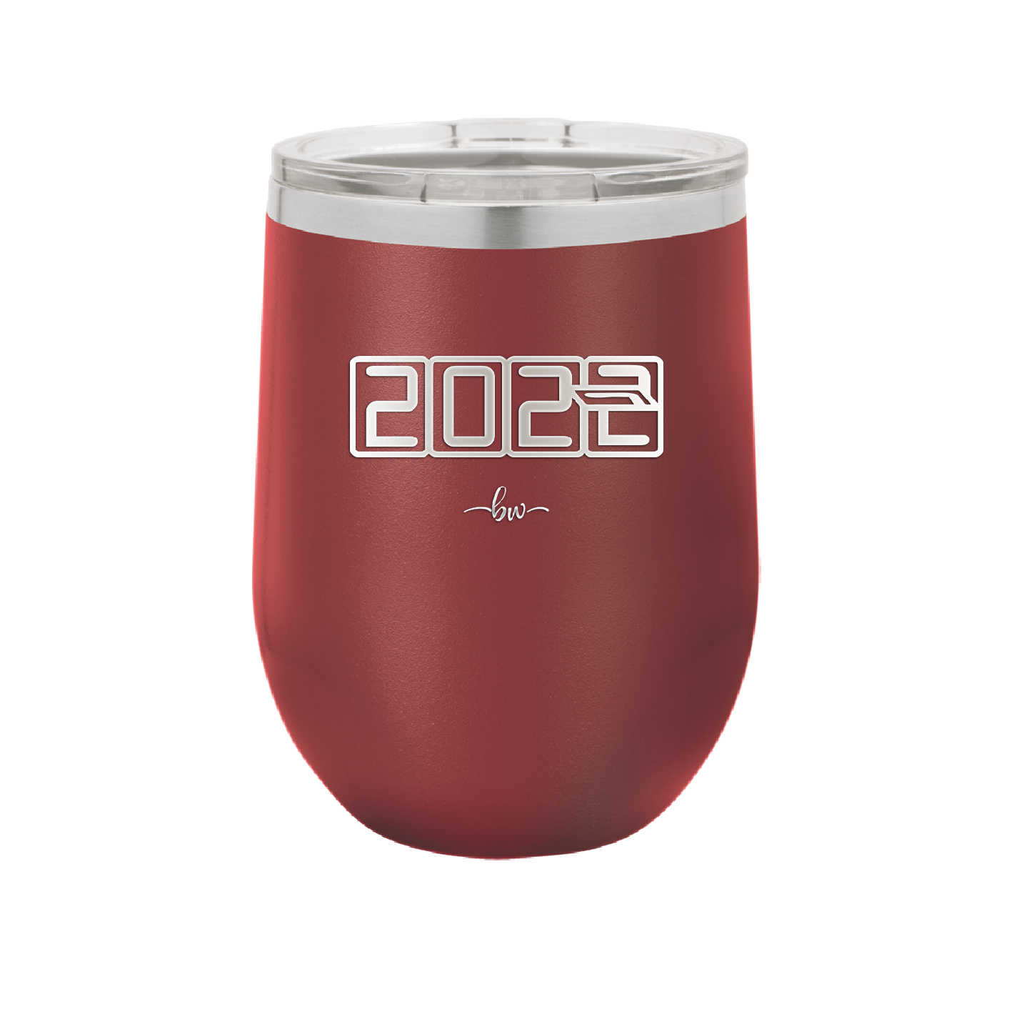 12 oz wine cup 2023 countdown- maroon