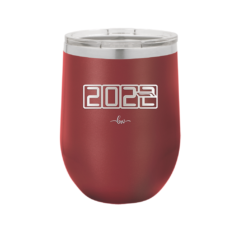 12 oz wine cup 2023 countdown- maroon