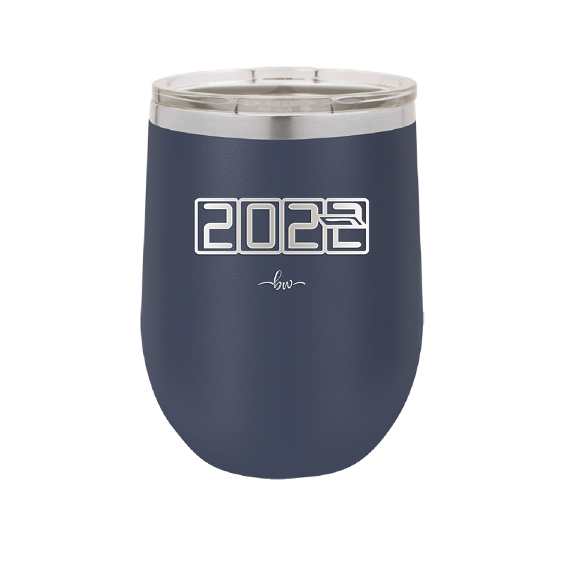 12 oz wine cup 2023 countdown- navy