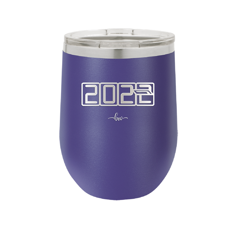 12 oz wine cup 2023 countdown- purple