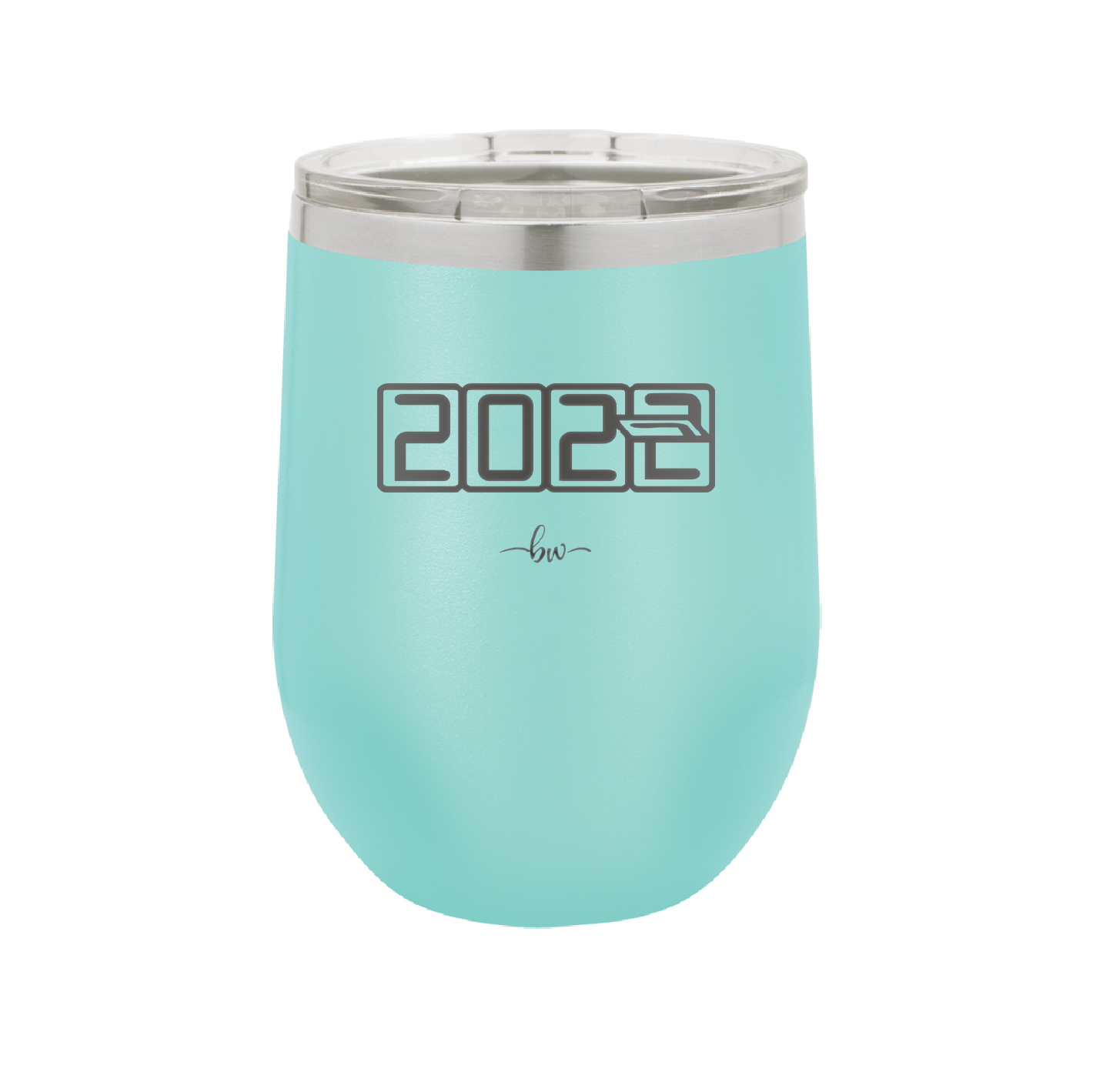 12 oz wine cup 2023 countdown- seafoam