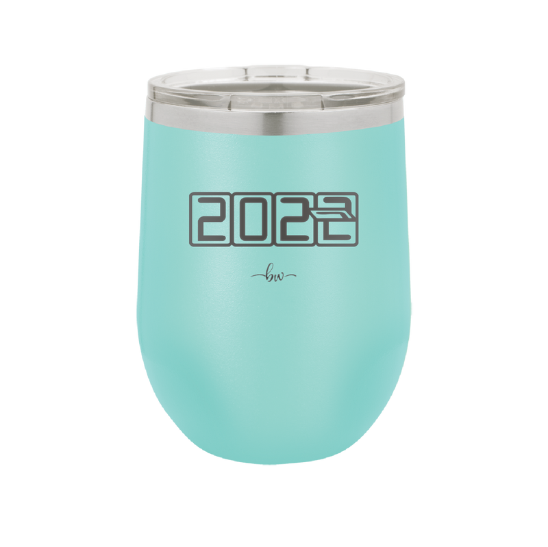 12 oz wine cup 2023 countdown- seafoam