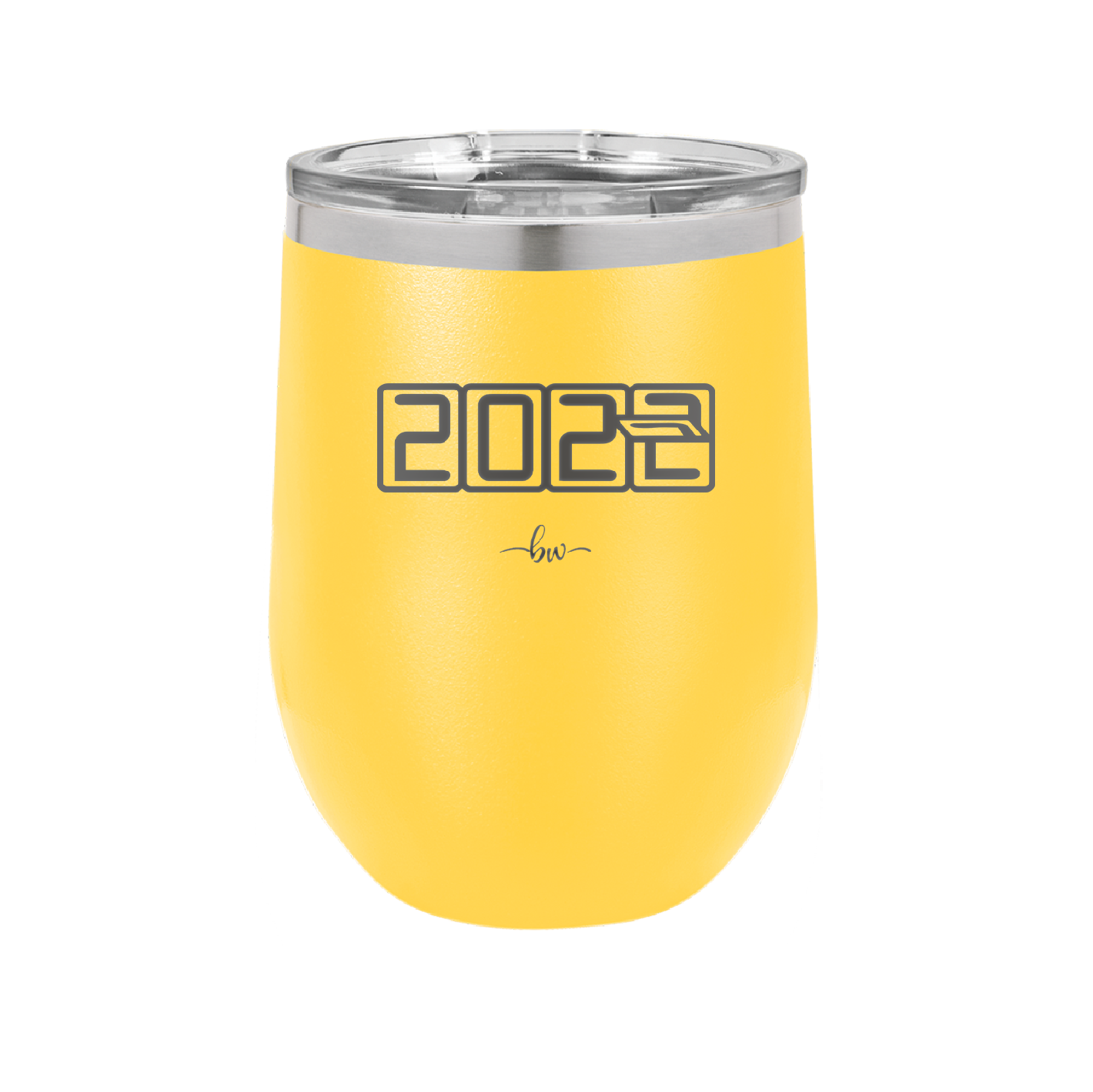 12 oz wine cup 2023 countdown- yellow