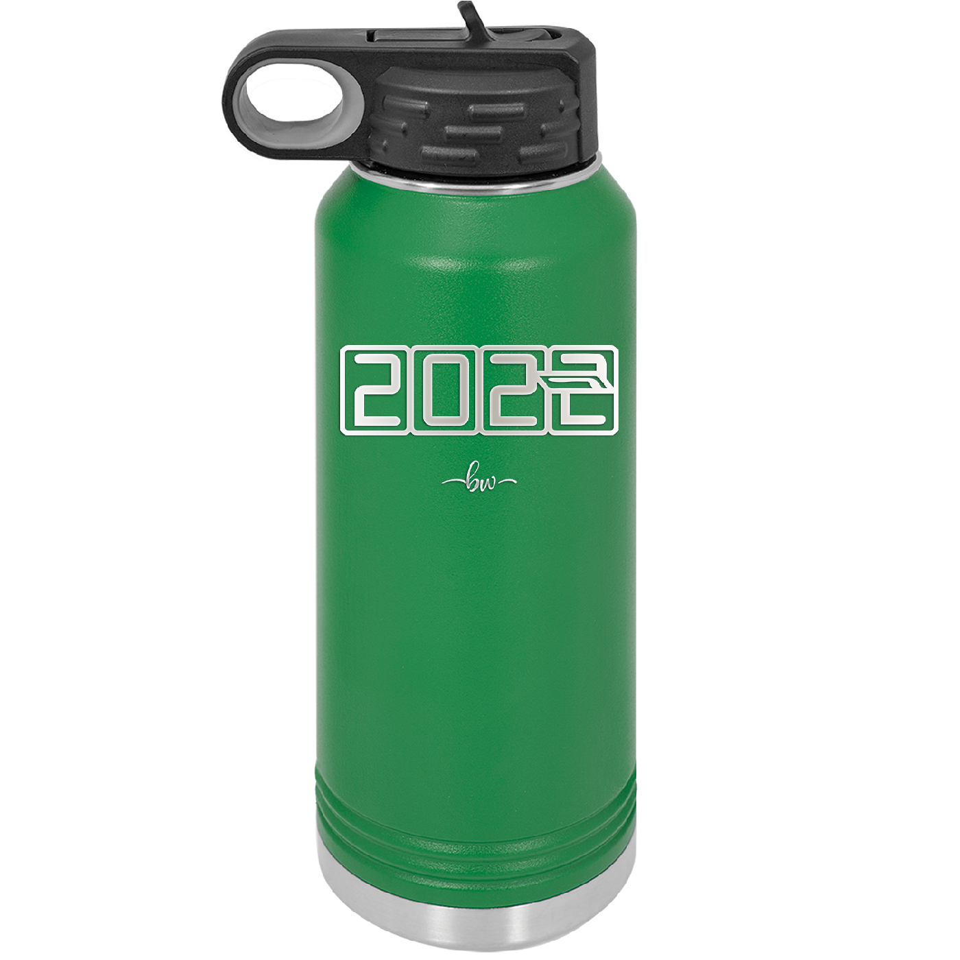 32 oz water bottle 2023 countdown- green