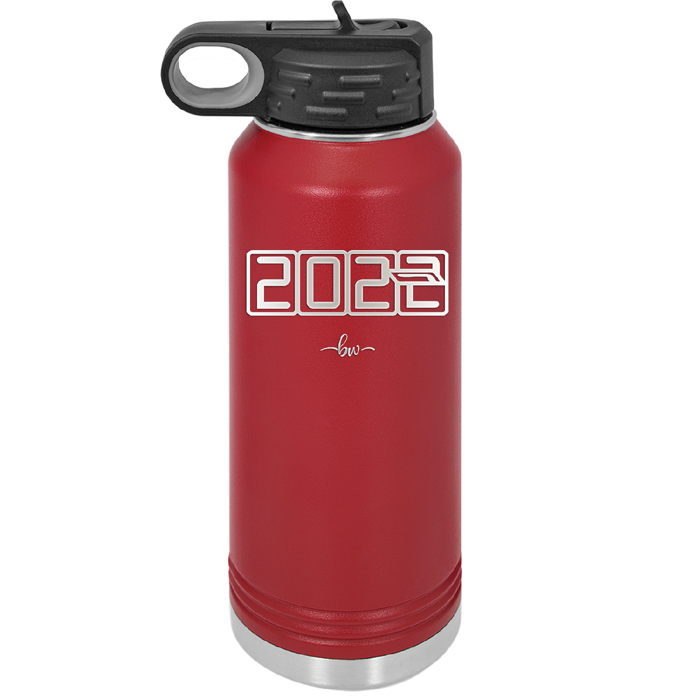 32 oz water bottle 2023 countdown- maroon