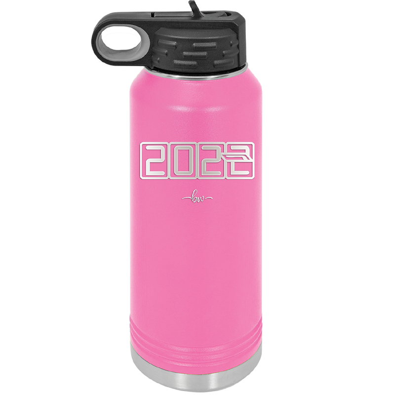 32 oz water bottle 2023 countdown- pink