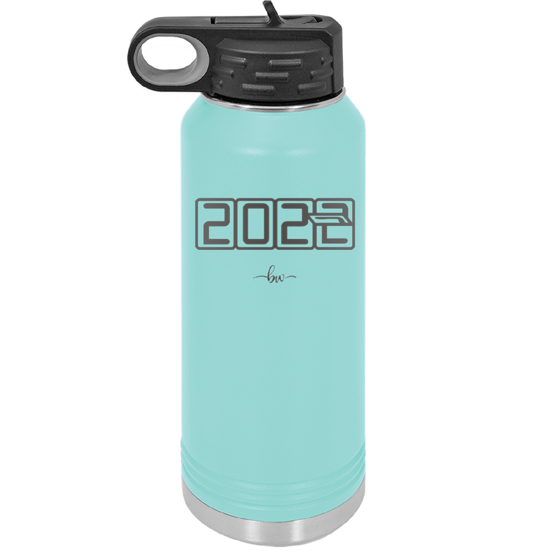 32 oz water bottle 2023 countdown- seafoam