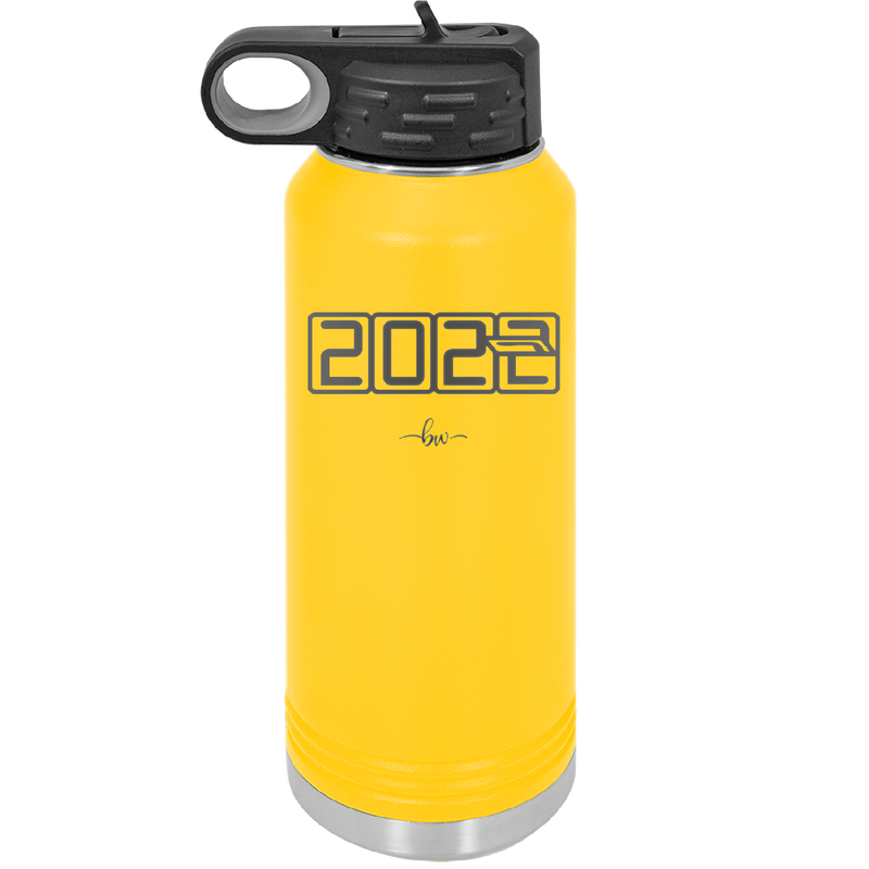 32 oz water bottle 2023 countdown- yellow