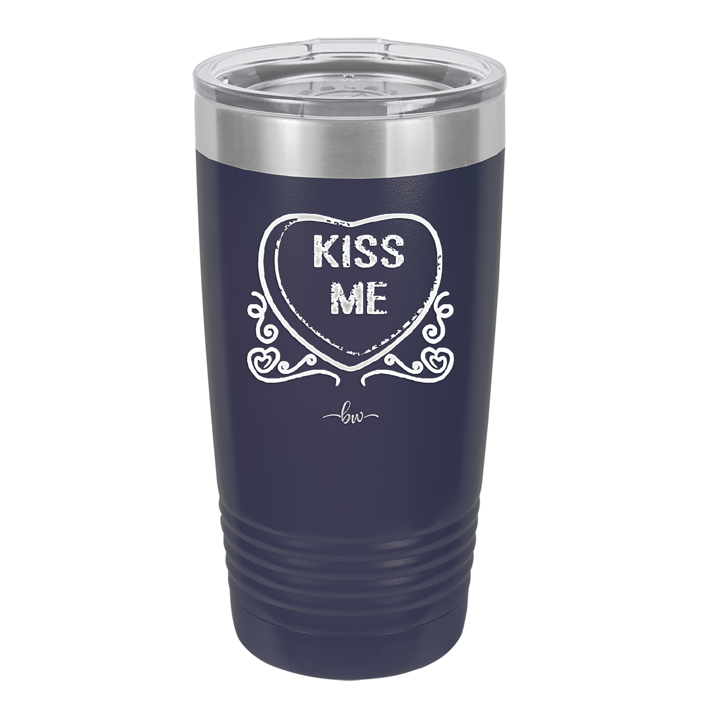 Candy Heart Kiss Me - Laser Engraved Stainless Steel Drinkware - 1754 -