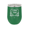 Candy Heart Love You - Laser Engraved Stainless Steel Drinkware - 1756 -