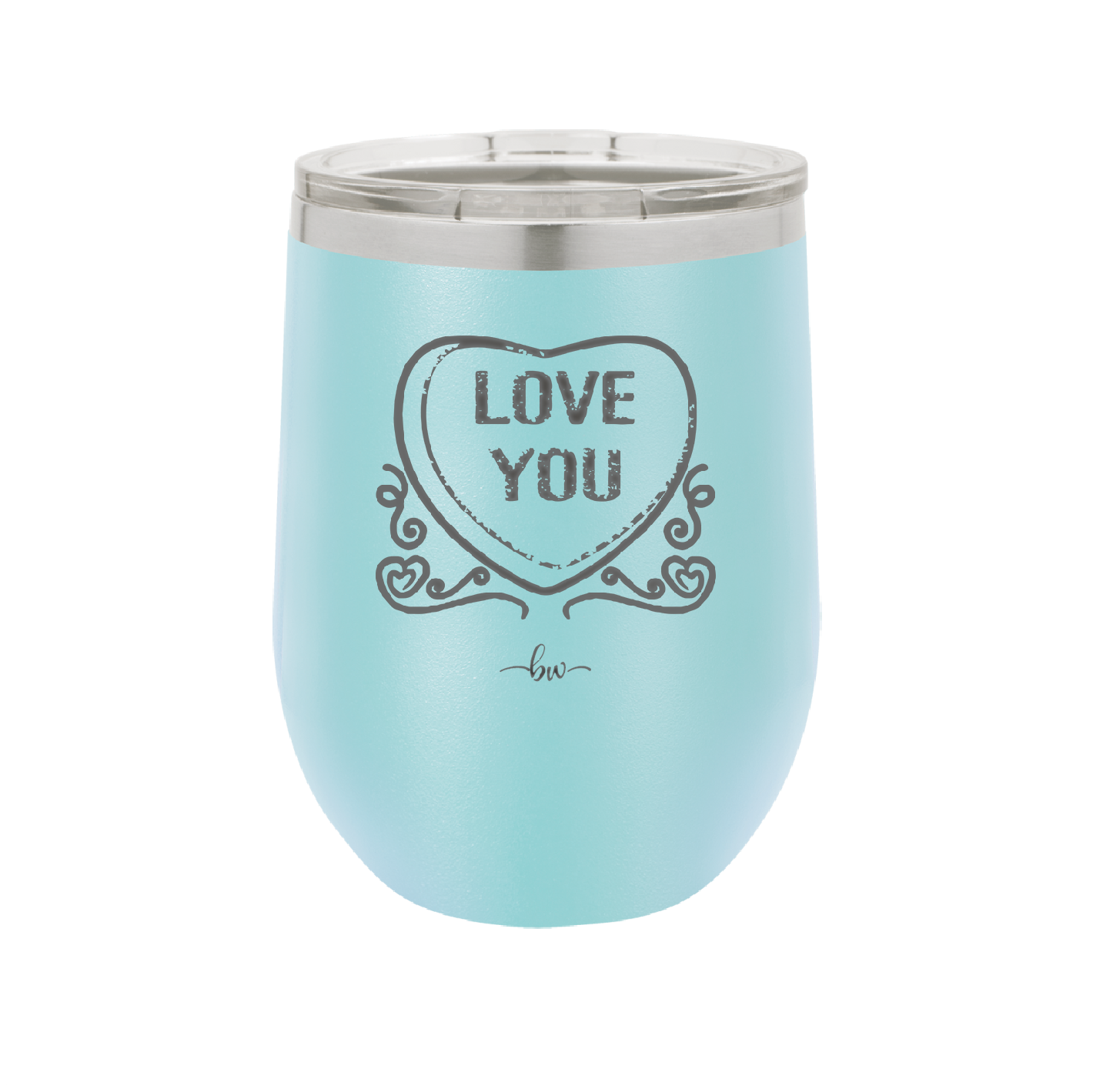 Candy Heart Love You - Laser Engraved Stainless Steel Drinkware - 1756 -