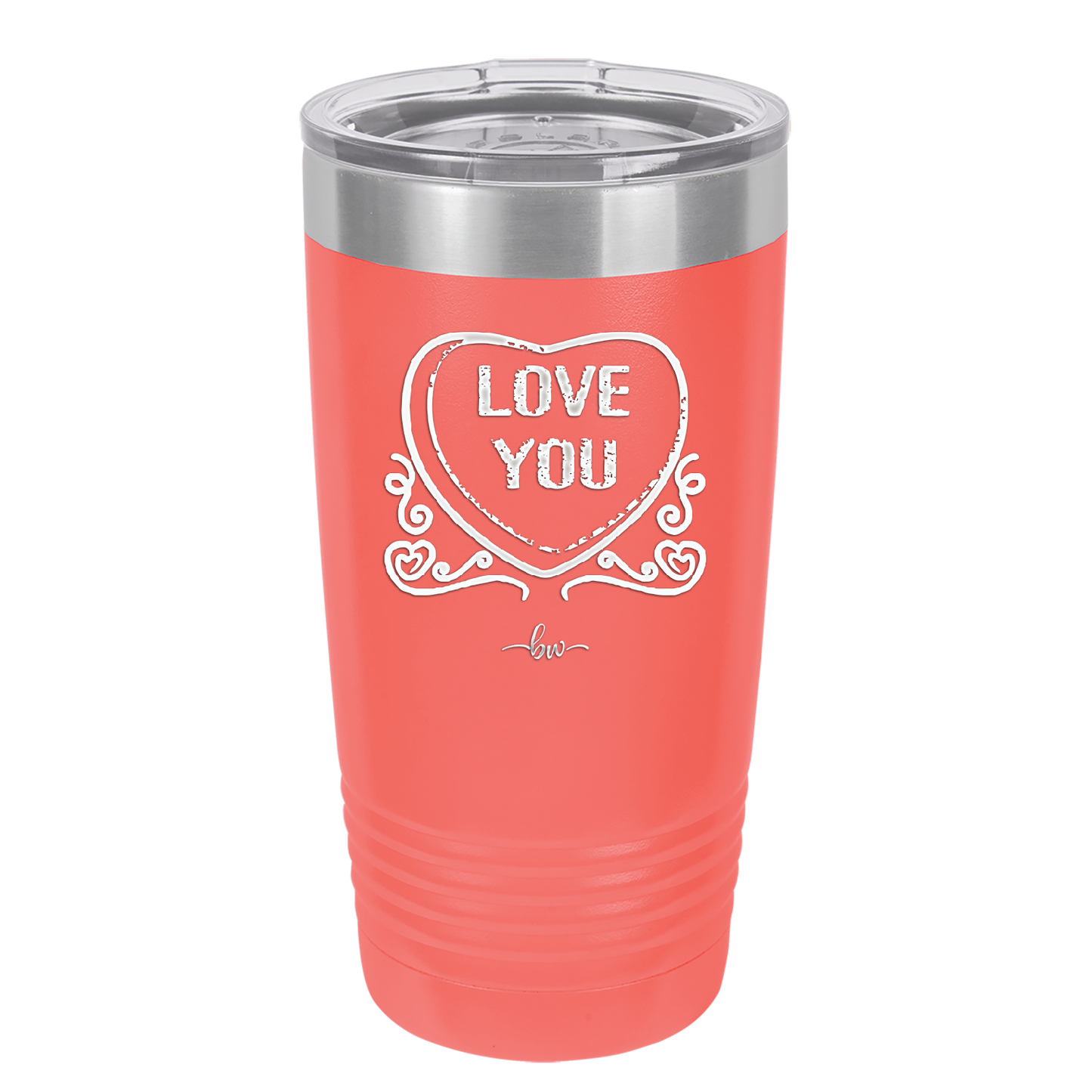 Candy Heart Love You - Laser Engraved Stainless Steel Drinkware - 1756 -