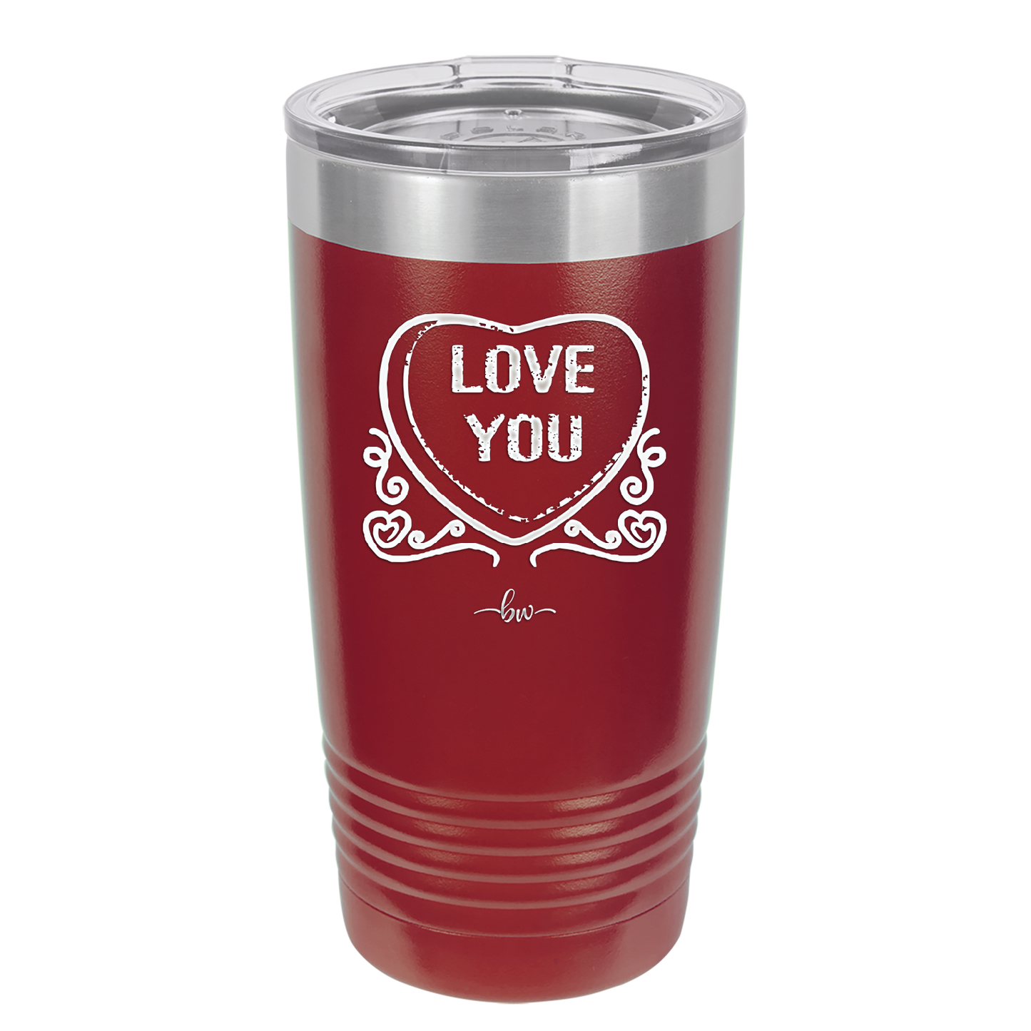 Candy Heart Love You - Laser Engraved Stainless Steel Drinkware - 1756 -