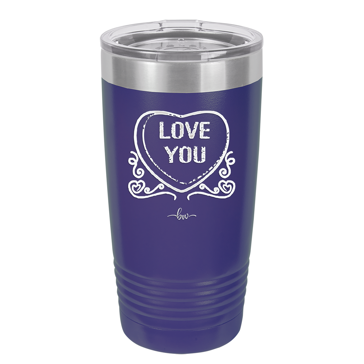 Candy Heart Love You - Laser Engraved Stainless Steel Drinkware - 1756 -