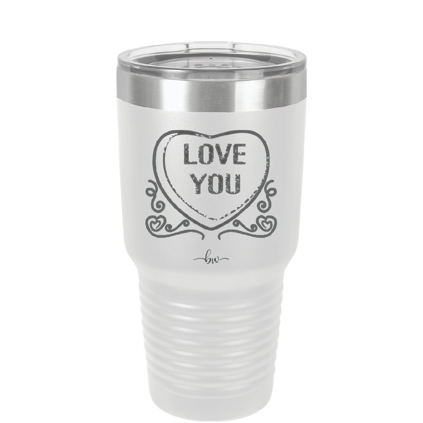 Candy Heart Love You - Laser Engraved Stainless Steel Drinkware - 1756 -