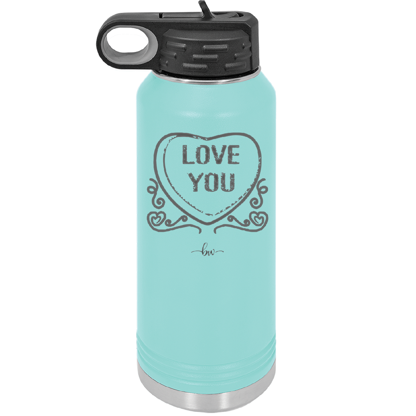 Candy Heart Love You - Laser Engraved Stainless Steel Drinkware - 1756 -