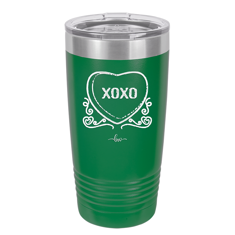 Candy Heart XOXO - Laser Engraved Stainless Steel Drinkware - 1757 -