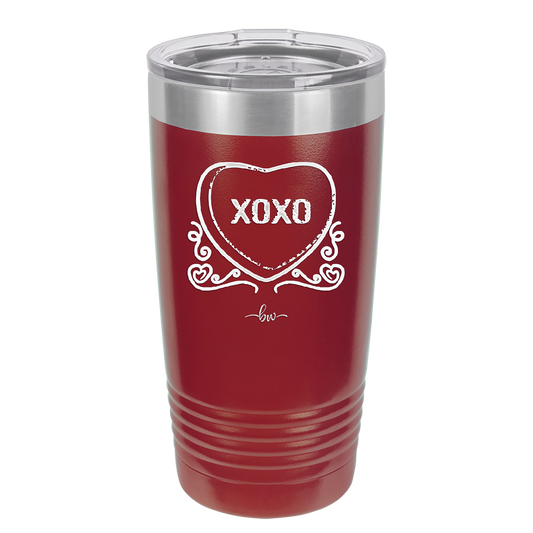 Candy Heart XOXO - Laser Engraved Stainless Steel Drinkware - 1757 -