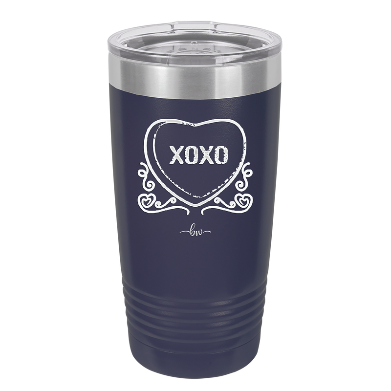 Candy Heart XOXO - Laser Engraved Stainless Steel Drinkware - 1757 -