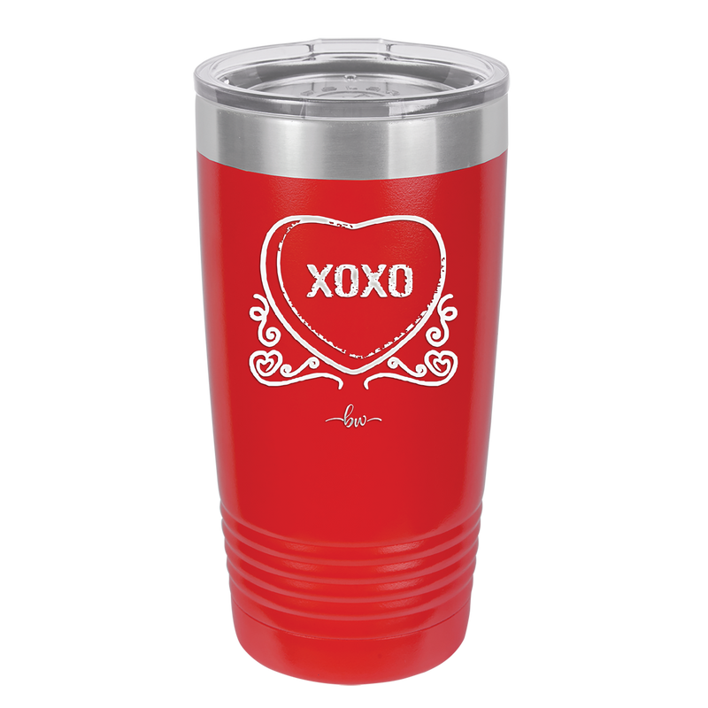 Candy Heart XOXO - Laser Engraved Stainless Steel Drinkware - 1757 -