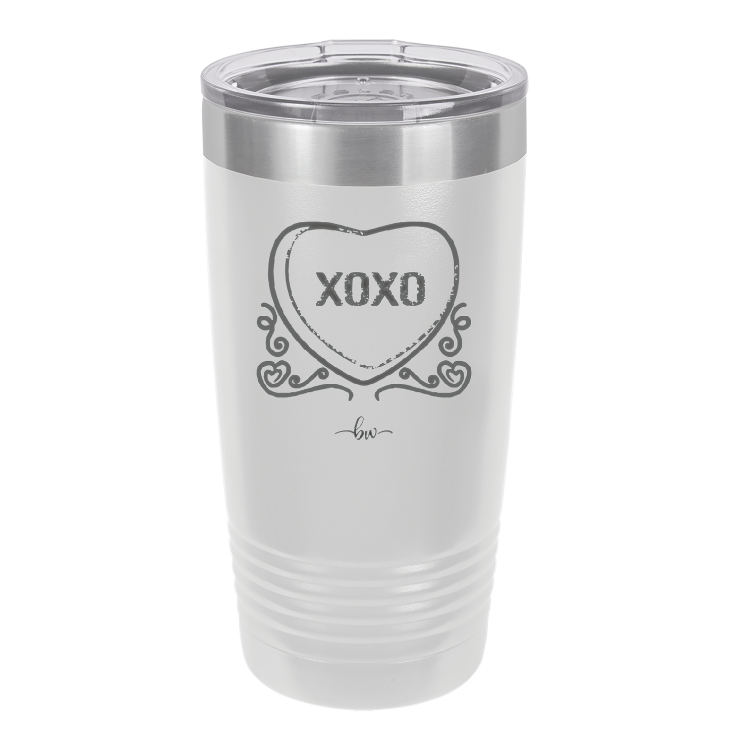 Candy Heart XOXO - Laser Engraved Stainless Steel Drinkware - 1757 -