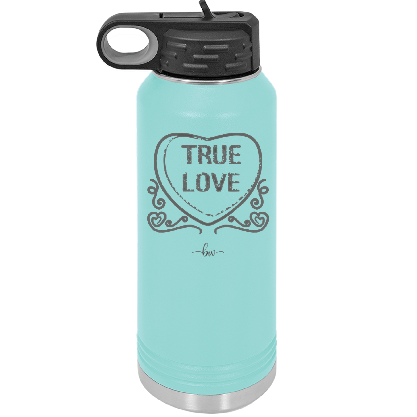 Candy Heart True Love - Laser Engraved Stainless Steel Drinkware - 1769 -