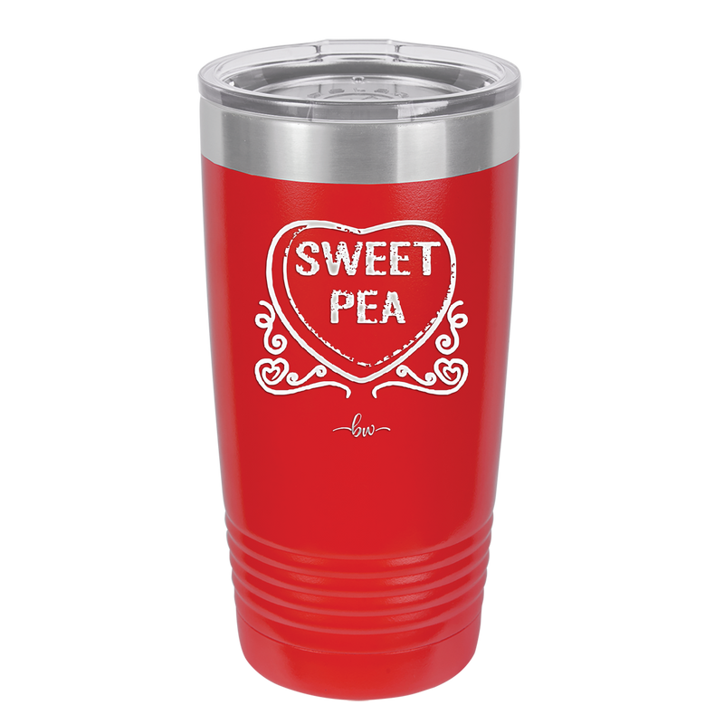 Candy Heart Sweet Pea - Laser Engraved Stainless Steel Drinkware - 1772 -