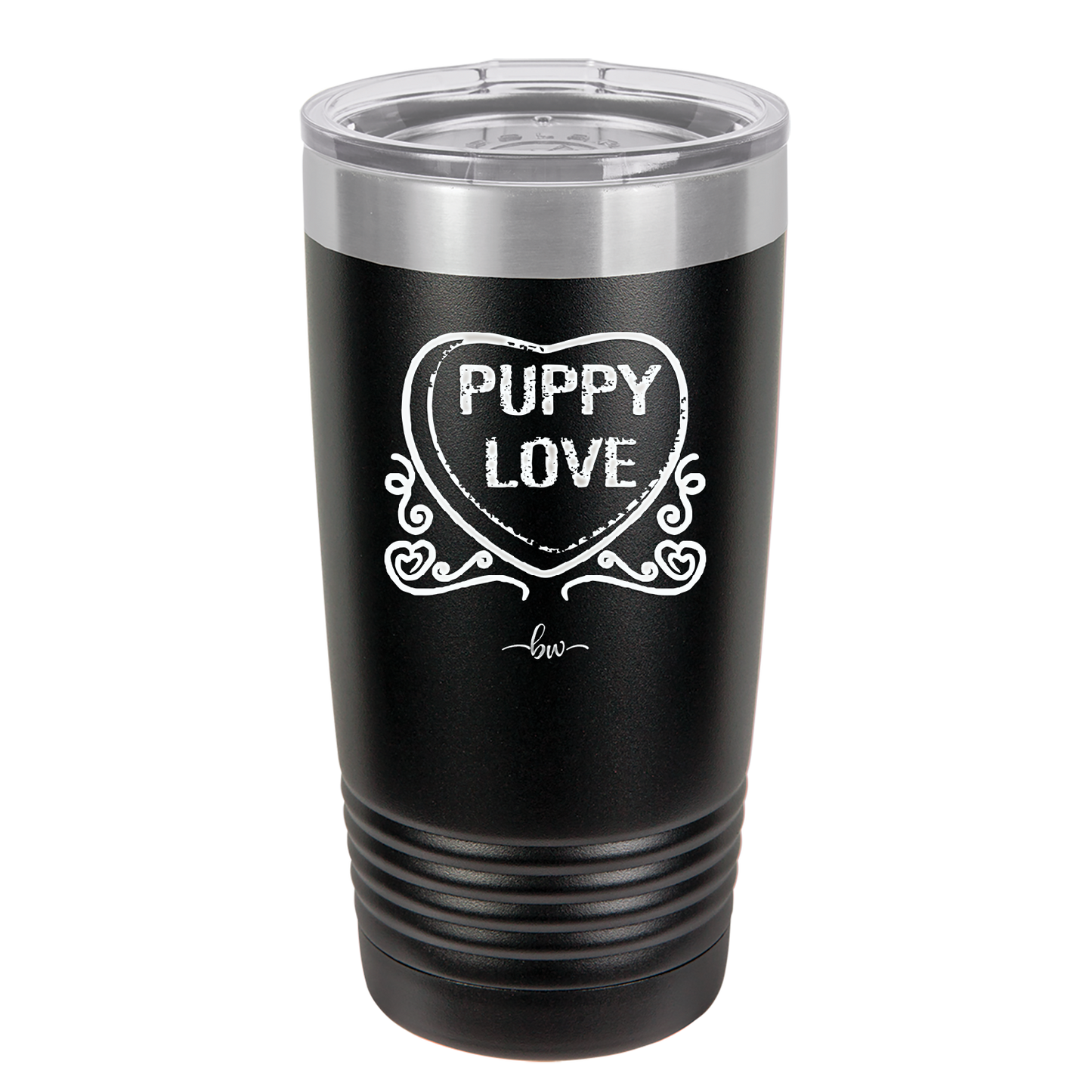 Candy Heart Puppy Love - Laser Engraved Stainless Steel Drinkware - 1773 -