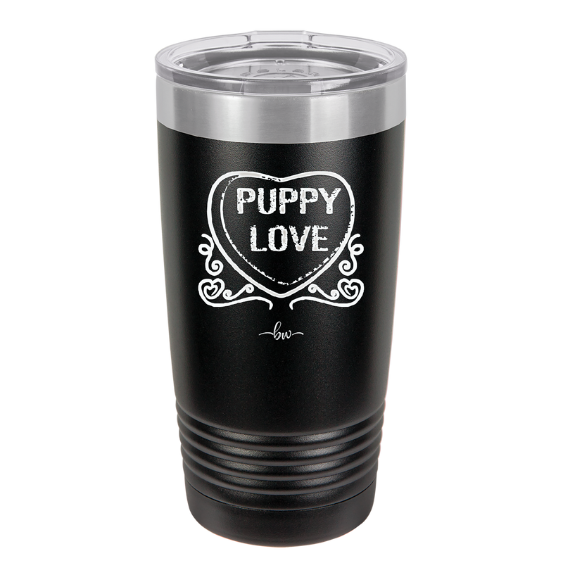 Candy Heart Puppy Love - Laser Engraved Stainless Steel Drinkware - 1773 -