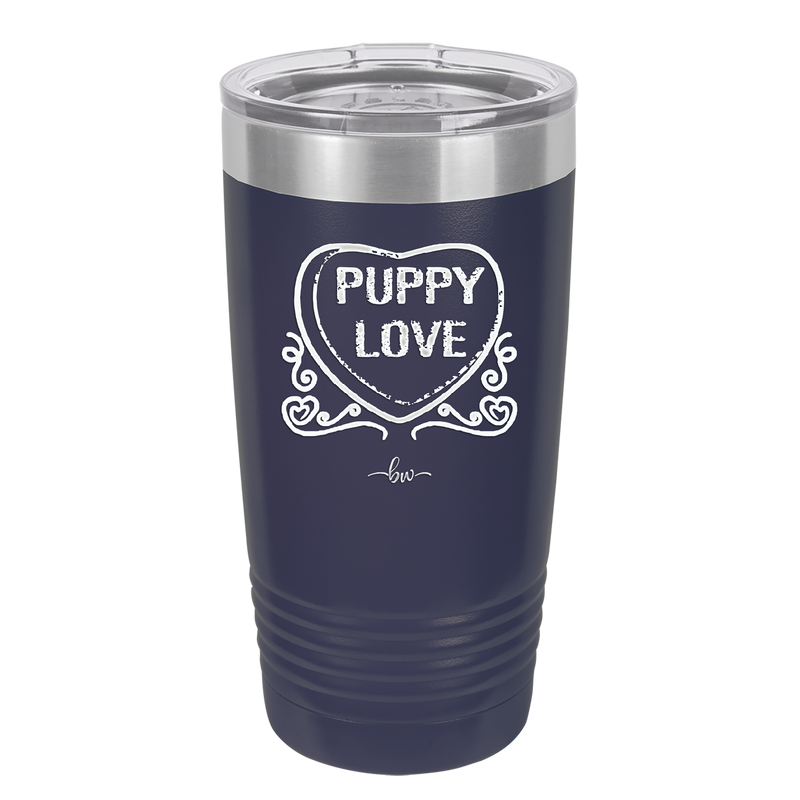 Candy Heart Puppy Love - Laser Engraved Stainless Steel Drinkware - 1773 -