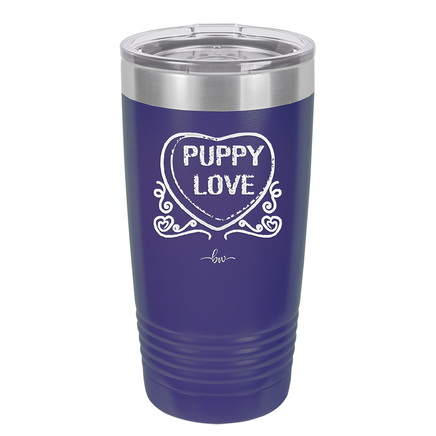 Candy Heart Puppy Love - Laser Engraved Stainless Steel Drinkware - 1773 -
