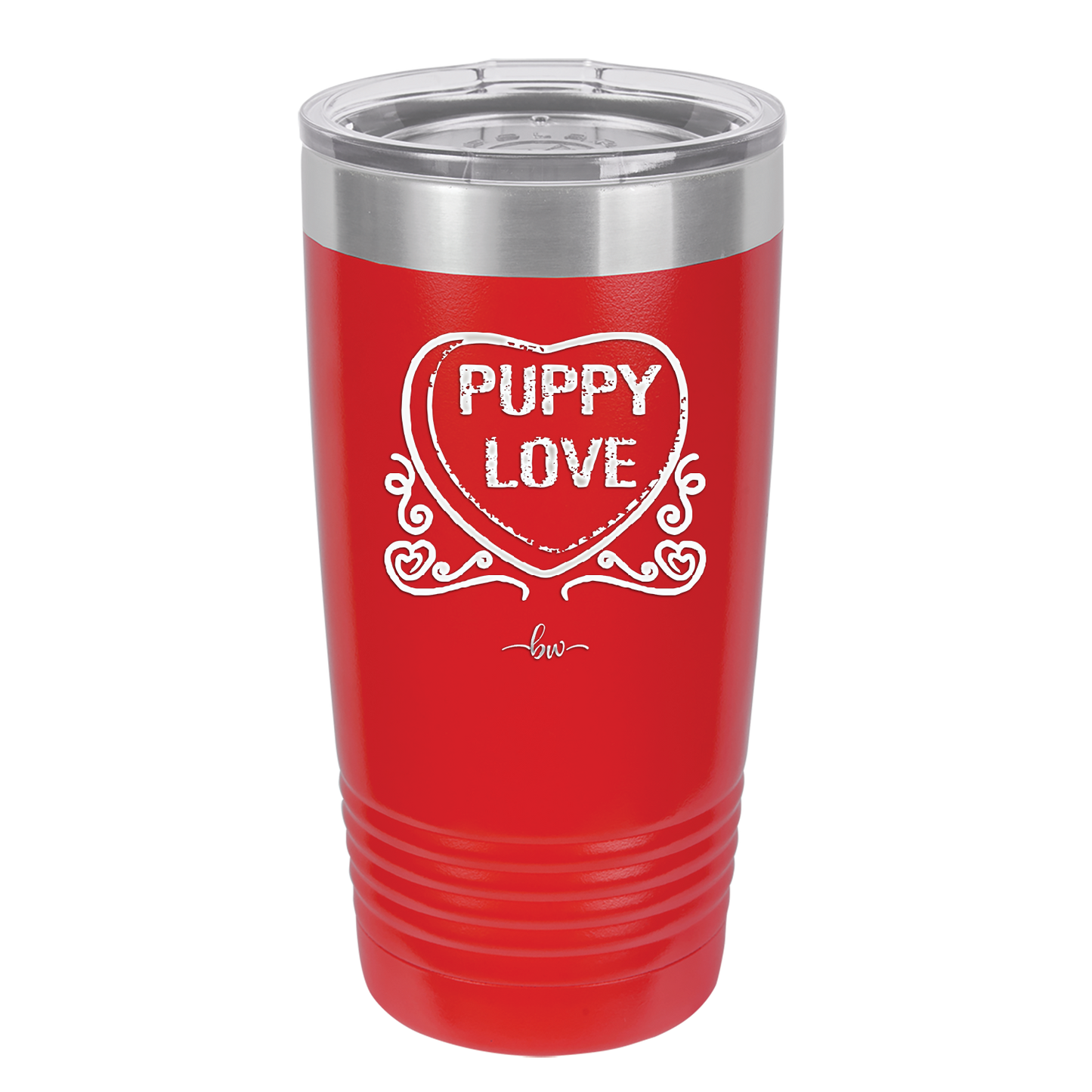 Candy Heart Puppy Love - Laser Engraved Stainless Steel Drinkware - 1773 -
