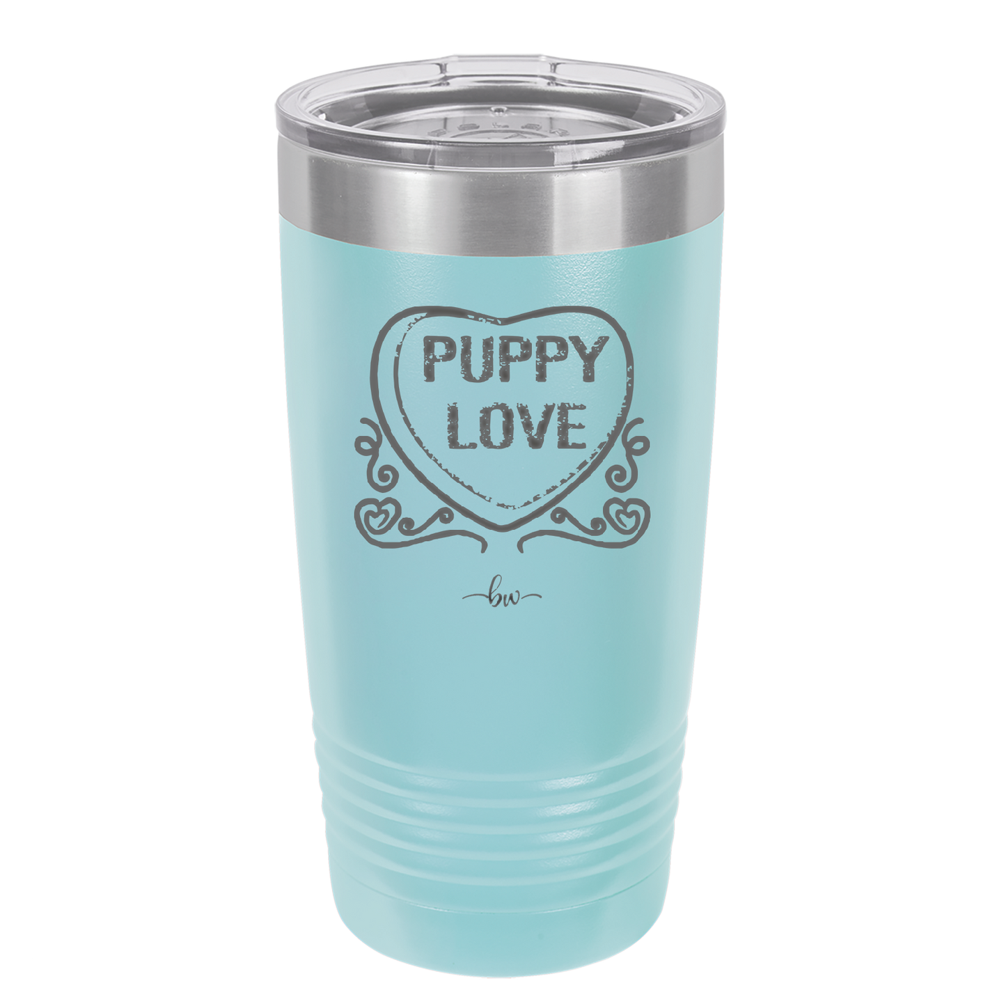 Candy Heart Puppy Love - Laser Engraved Stainless Steel Drinkware - 1773 -