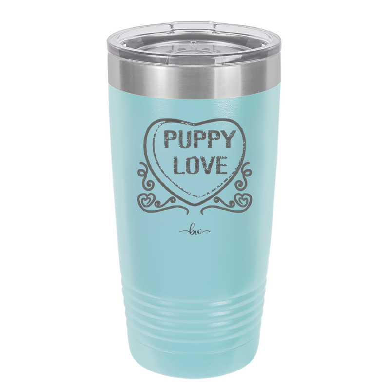 Candy Heart Puppy Love - Laser Engraved Stainless Steel Drinkware - 1773 -