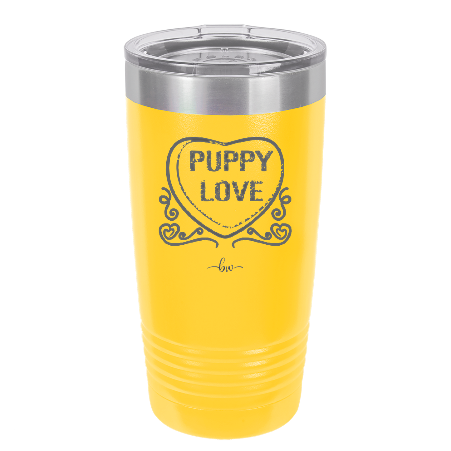 Candy Heart Puppy Love - Laser Engraved Stainless Steel Drinkware - 1773 -